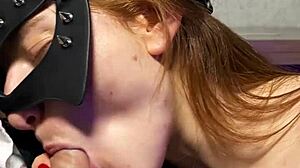 Naughty secretary in miniskirt and stockings seduces boss with big ass bent over