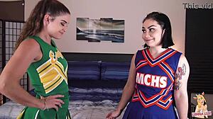Sexy Cheerleaders Feel Intense Passion In Lesbian Roleplay