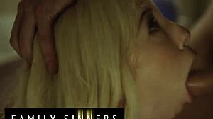 Hot blondie fucks her stepbro to get over breakup!