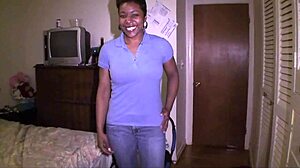 Hot 18 year old amateur deepthroats two big black cocks