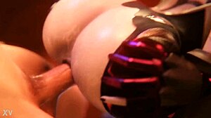 Widowmaker is getting a big anal creampie in this hardcore scene