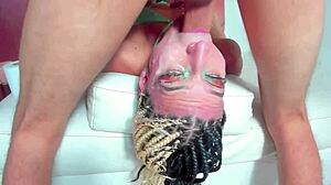 Latina's Face Covered In Saliva Upside Down