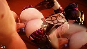 Widowmaker is getting a big anal creampie in this hardcore scene