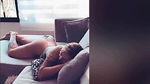 Brazilian milf wife takes cum in mouth for cuckold husband