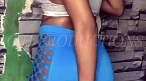 Ghetto slut Lill Shorty GH takes dick quickie, left with dripping pussy