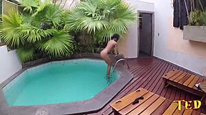 hey, check out this pool fuck with the new actress alice lemes, she's got that big ass and tits