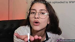 Hot Latina Teen 18+ Secretary in Cosplay Costume Smoking Fetish Close-Up in Bedroom Custom Vid