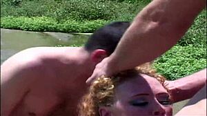 Redhead MILF Audrey Hollander Gets TITS Gaping In DEEPTHROAT Outdoor FUCK