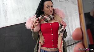 German scout picks up teen from Berlin street for rough fucking and facial