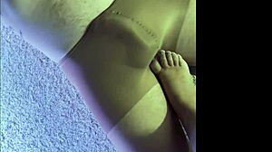 Wife Gives Footjob in Wet Pantyhose!