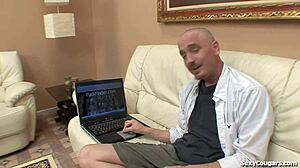 Busty milf babe fucks a stranger's cock hard!