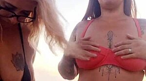 feeling excited talking dirty on beach with slutty friend, then deflowering young guy.