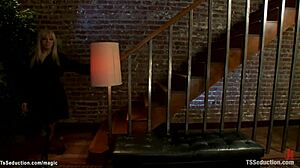 shemale blackmails and fucks courier with assfucking