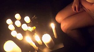 Pyro slut enjoys fire and sex in shower