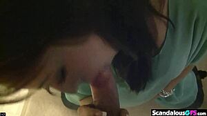 Beautiful Brunette Bobbi Gives Intense Blowjob