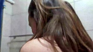 sexy babe in bath smoking with big tits for neighbors 😈