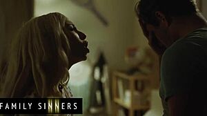 Hot blondie fucks her stepbro to get over breakup!