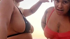 feeling excited talking dirty on beach with slutty friend, then deflowering young guy.