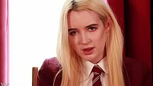 british student in uniform does upskirt joi at party