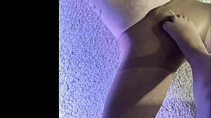 Wife Gives Footjob in Wet Pantyhose!