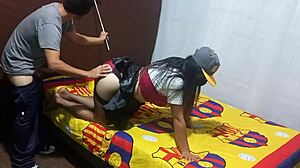 I found my mother-in-law masturbating erotically in my apartment, then she asked me to help finish the homemade porn video