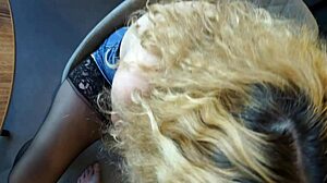 Blonde milf in black stockings seductively getting fucked