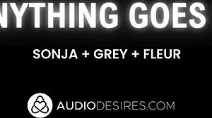 couple exploring threesome dynamics in erotic audio