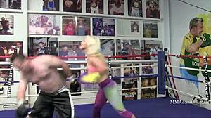 Blonde Bombshell Dominates Intense Mixed Boxing with Classy Moves