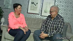 an amateur german couple enjoys passionate sex on the sofa with blowjobs and fucking