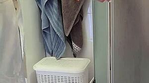 Stepmom assists son in jerking off, cumming on big tits!