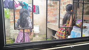 Are these housewives hot sluts making porn after laundry?