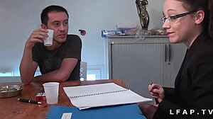 Two french students get fucked and anally pounded in classroom foursome