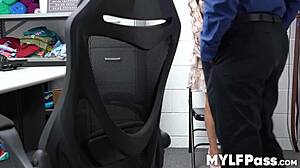 Glamorous shoplifting milf tia cyrus banging officer hard.