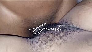 Close up of passionate hairy sex with moaning.