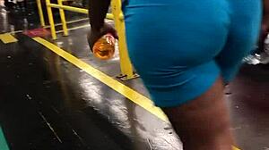 Check out this ebony thick booty in leggings!