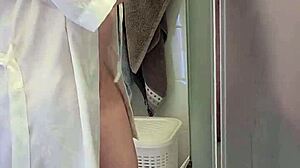 Stepmom assists son in jerking off, cumming on big tits!