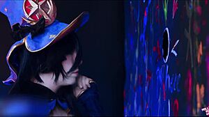 astrologer mona explores glory hole fetish in cosplay