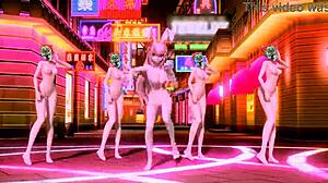 Hatsune Miku and Megurine Luka dancing in World End Dancehall!