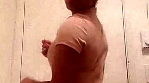 Black girl shows her chocolate ass in the bathroom