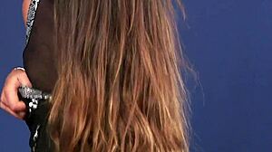 gorgeous uk milf in stockings receives a facial in pov handjob scene