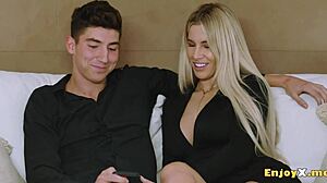 Miss naughty exposes her abilities while the kinky housewife satisfies her visitor in the kitchen performing a mind-blowing blowjob - a red-hot utter hd porn scene 😈