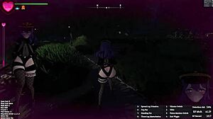 in the hentai game, guard girl has sex in the park part 1.