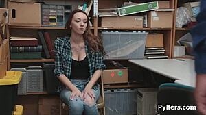 Big Tit Teen 18+ Caught Stealing Clothes Ripped in Striptease Casting Fuck at Work