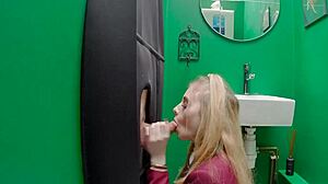 teen sucks my cock at gloryhole, mmm