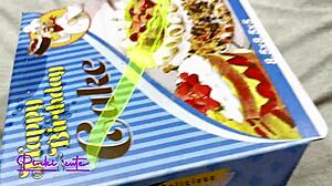 Father-in-law fucks daughter-in-law after anniversary cake.