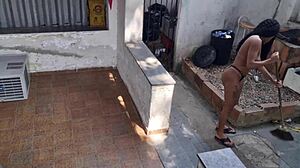 Roughly fucking the maid's tight ass