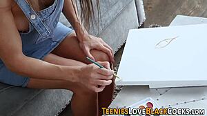 teen interracial blowjob leads to bang