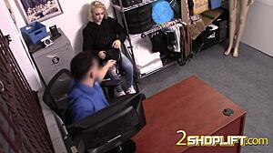 big titty teen sucks officer's cock at work