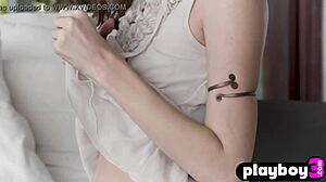 amazing curly babe showing her nice body and striptease in front of camera