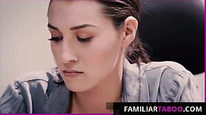 Chief fills his lonely secretary's unattended needs on the sofa.